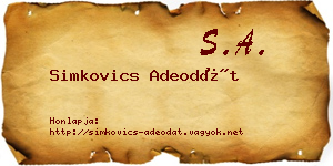 Simkovics Adeodát névjegykártya